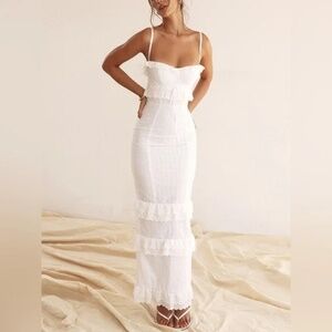Eyelet lace maxi dress